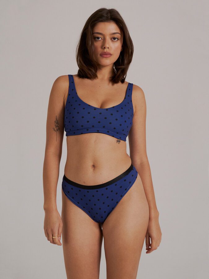 Top shape z bawełny organicznej | Polka Dots | Cobalt